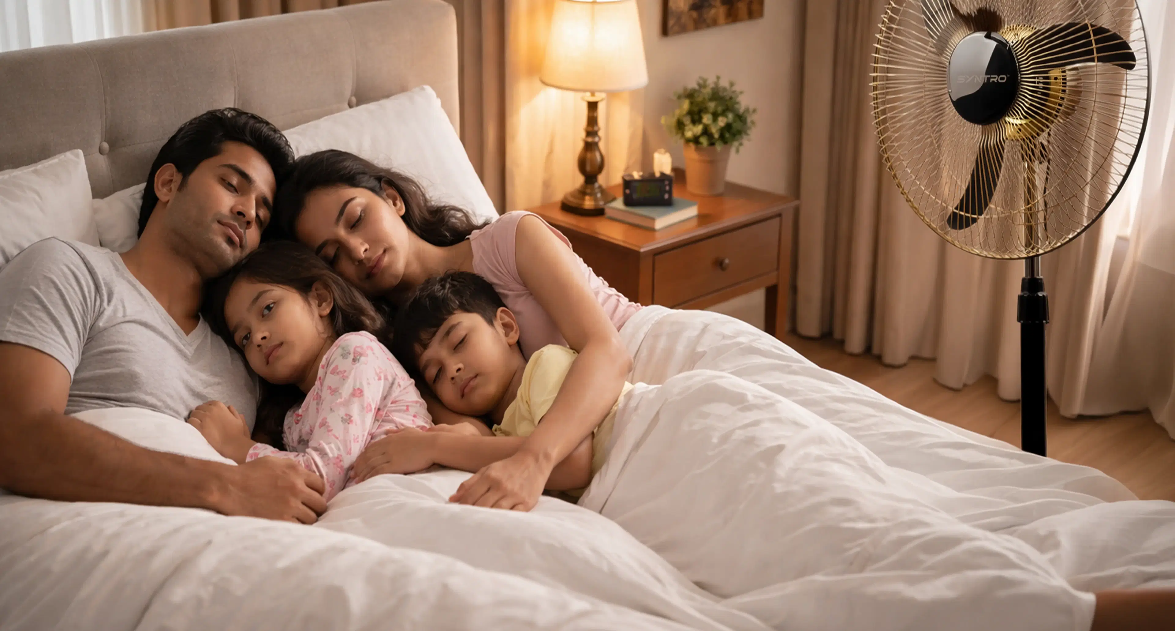Family sleeping peacefully